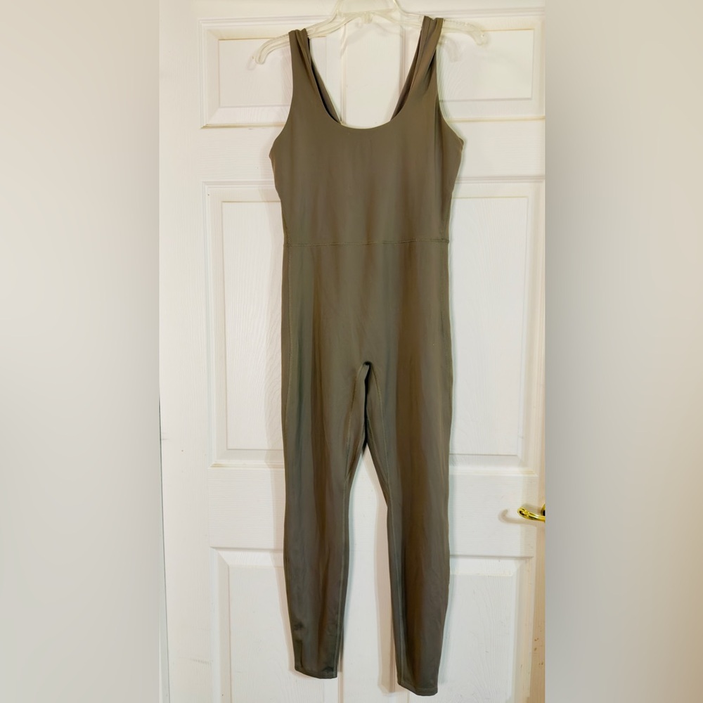 All In Motion Womens Brushed Sculpt Scoop Neck Bodysuit Yoga Activewear S EUC
